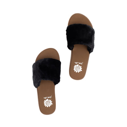 Yellow Box Footwear Trusted | Felah Fur Sandal - Black