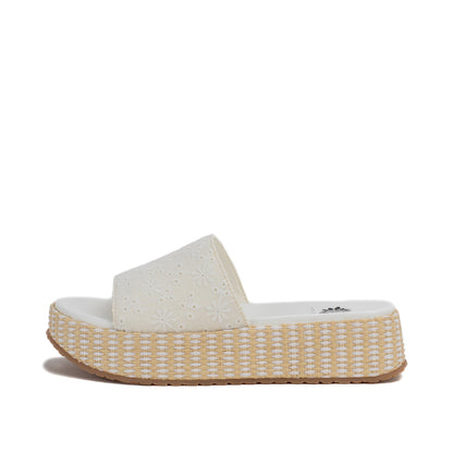 Yellow Box Footwear Customer Favorite | Anatto Flatform Slide - White