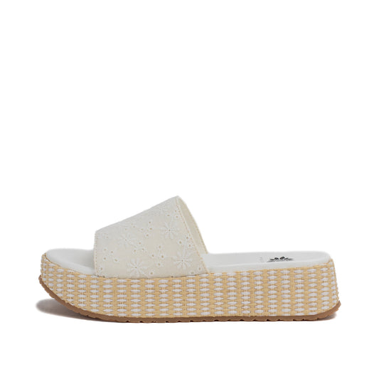 Yellow Box Footwear Customer Favorite | Anatto Flatform Slide - White