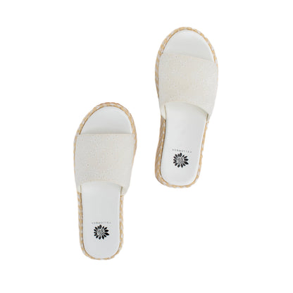 Yellow Box Footwear Customer Favorite | Anatto Flatform Slide - White
