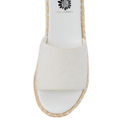 Yellow Box Footwear Customer Favorite | Anatto Flatform Slide - White