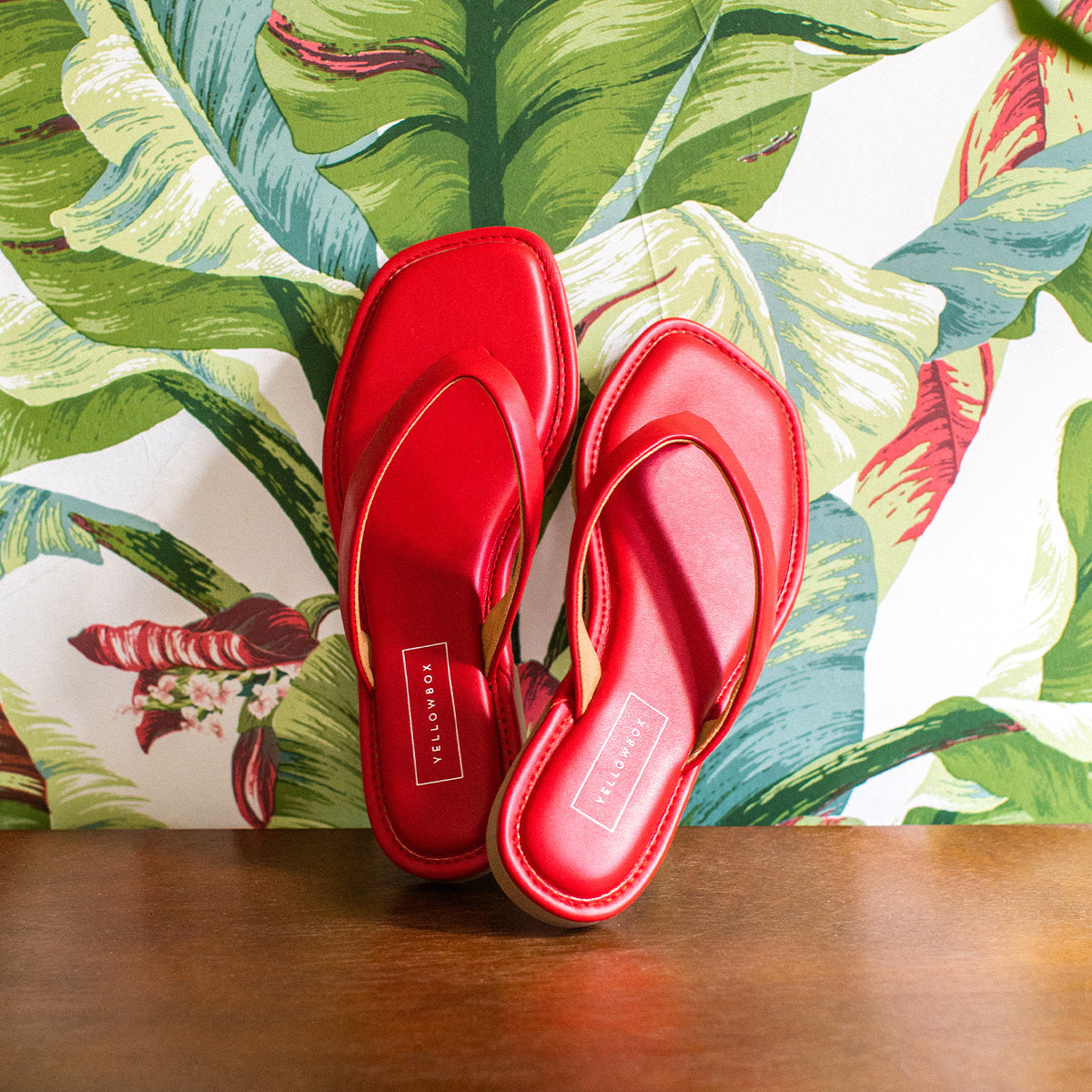 Yellow Box Footwear Premium | Durham Flat Sandal - Red