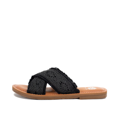 Yellow Box Footwear Quality | Deska Raffia Sandal - Black