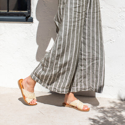 Yellow Box Footwear Quality | Deska Raffia Sandal - Black