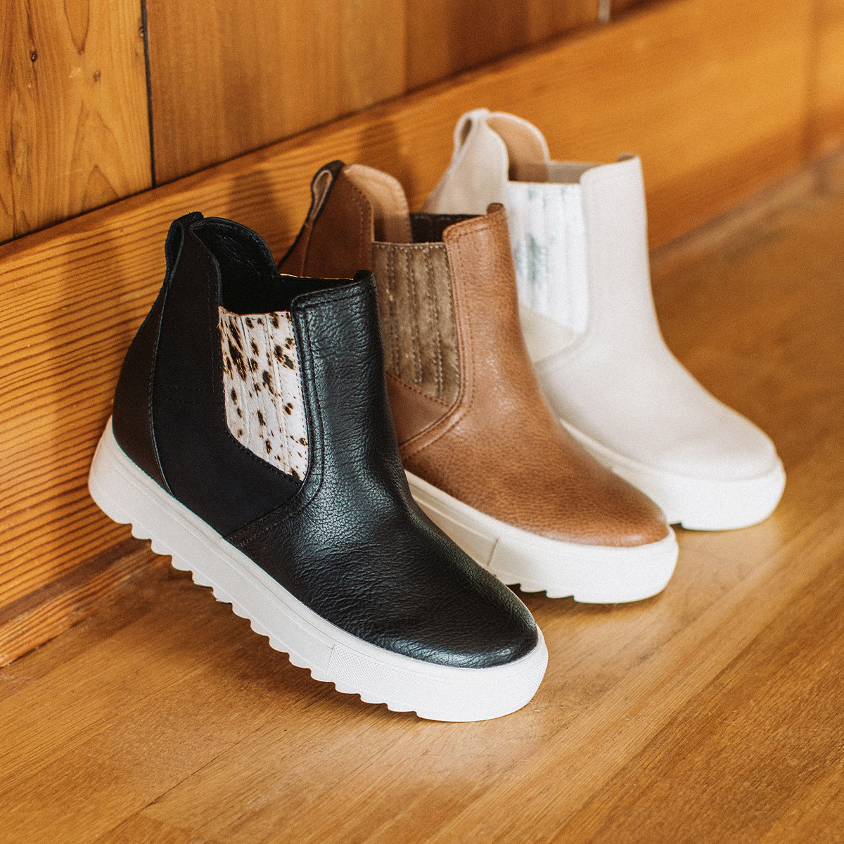 Yellow Box Footwear Top Pick | Malvena Wedge Sneaker Boot - Black