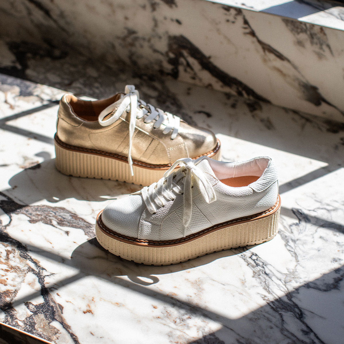 Yellow Box Footwear Sale | Marcell Flatform Sneaker - White