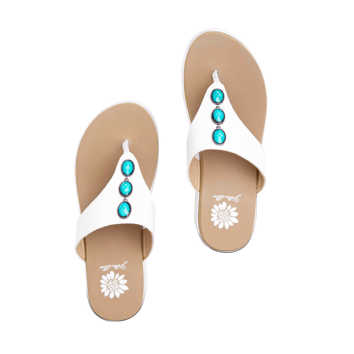 Yellow Box Footwear Special Offer | Daize Wedge Sandal - White