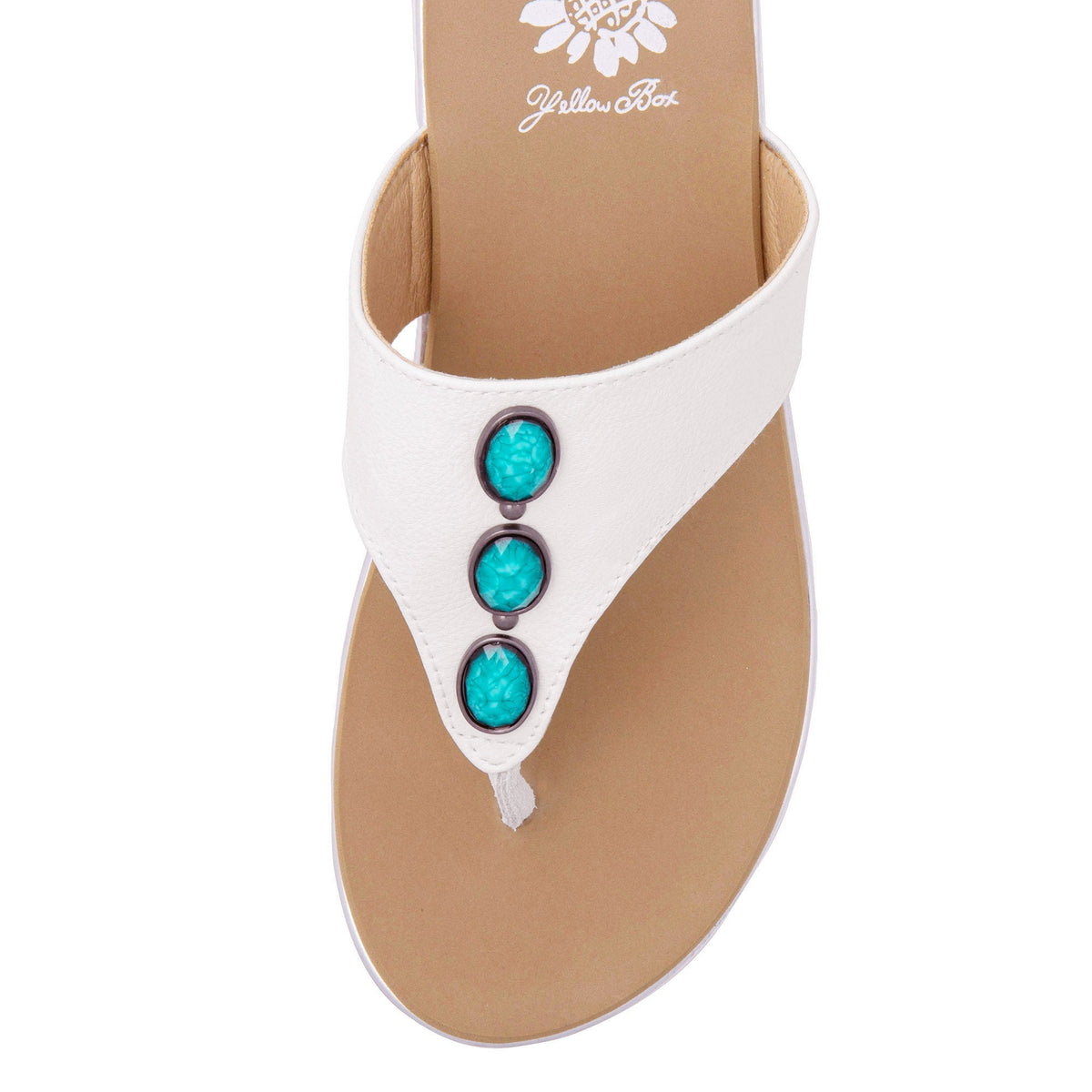 Yellow Box Footwear Special Offer | Daize Wedge Sandal - White