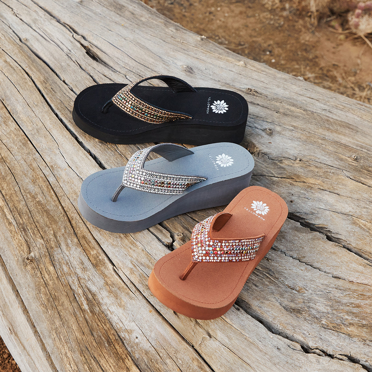 Yellow Box Footwear Special Offer | Terrah Wedge Sandal - Gray Multi