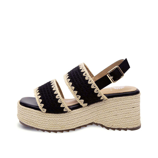 Yellow Box Footwear Best Price | Hellen Wedge Sandal - Black