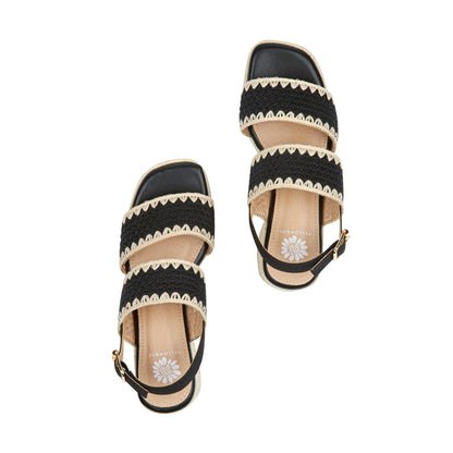 Yellow Box Footwear Best Price | Hellen Wedge Sandal - Black