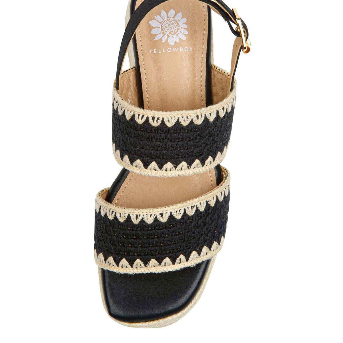 Yellow Box Footwear Best Price | Hellen Wedge Sandal - Black