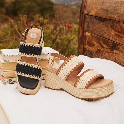 Yellow Box Footwear Best Price | Hellen Wedge Sandal - Black